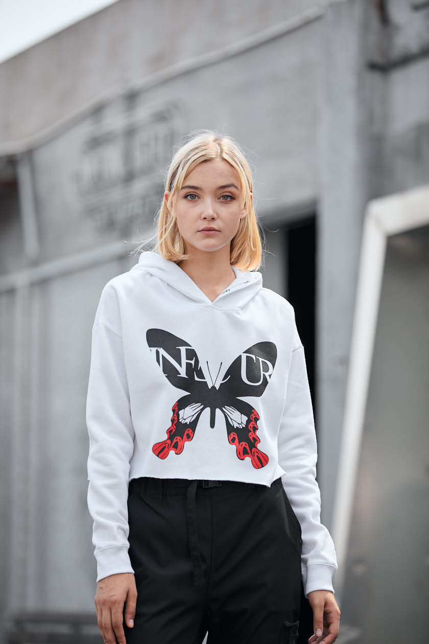 Papilio Maraho Cropped Hoodie - White