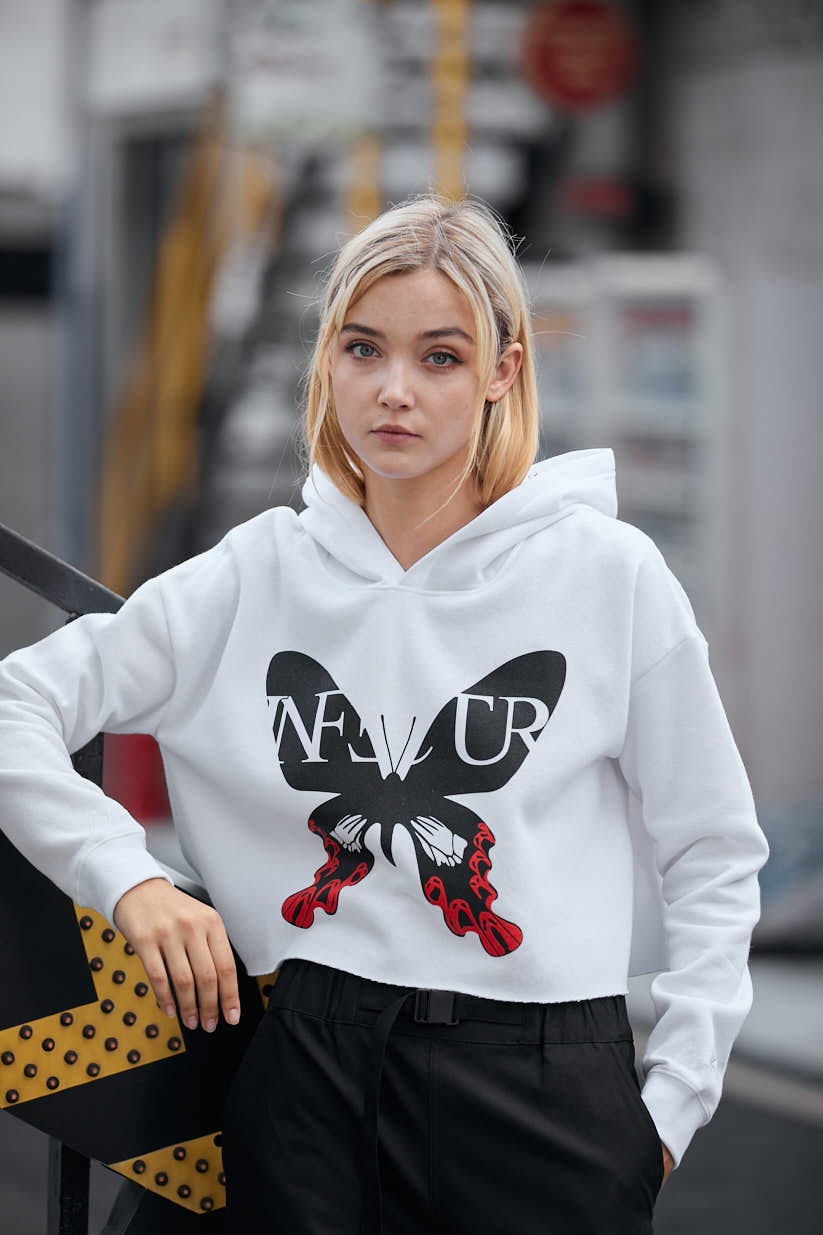 Papilio Maraho Cropped Hoodie - White