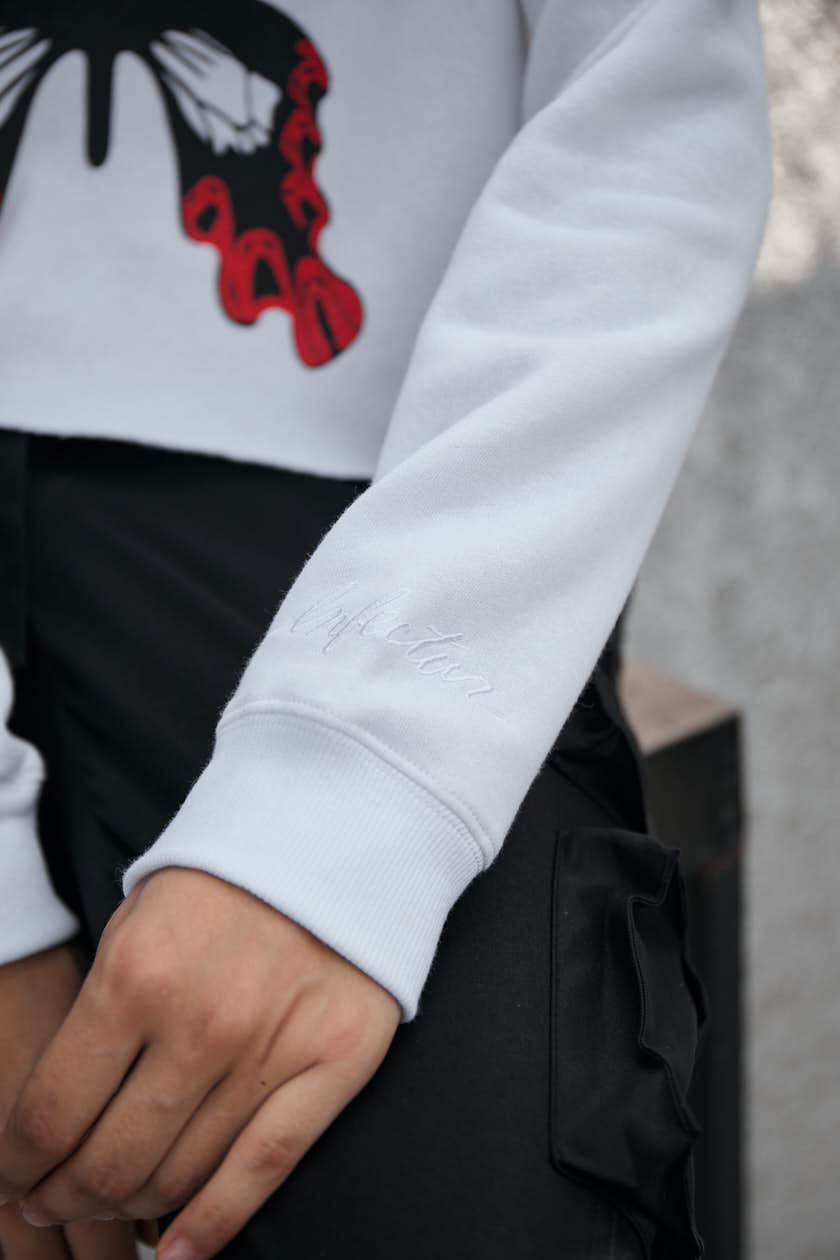 Papilio Maraho Cropped Hoodie - White