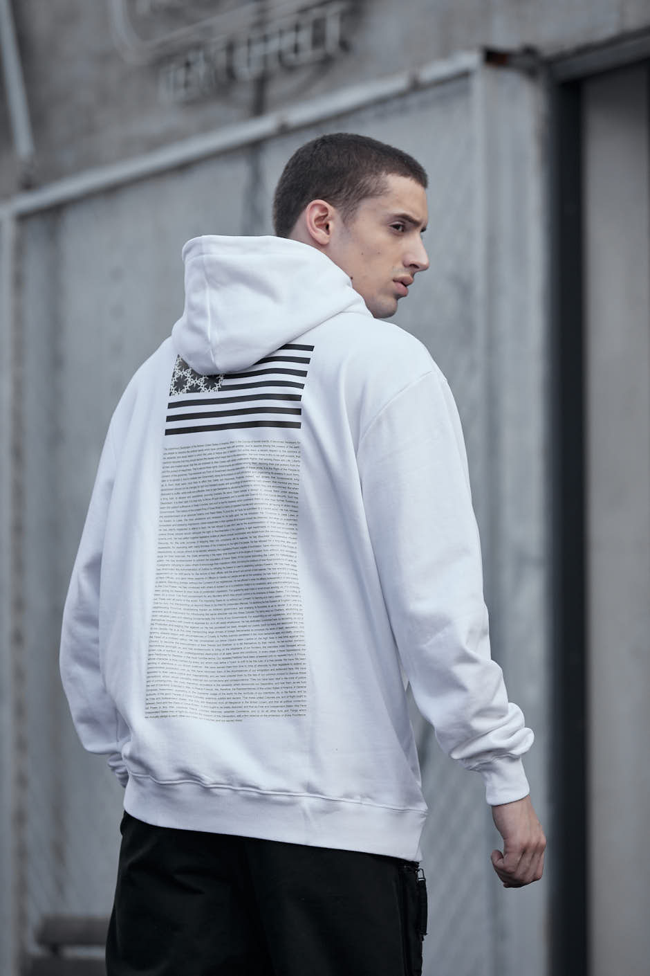 US Flag 02 Hoodie - White