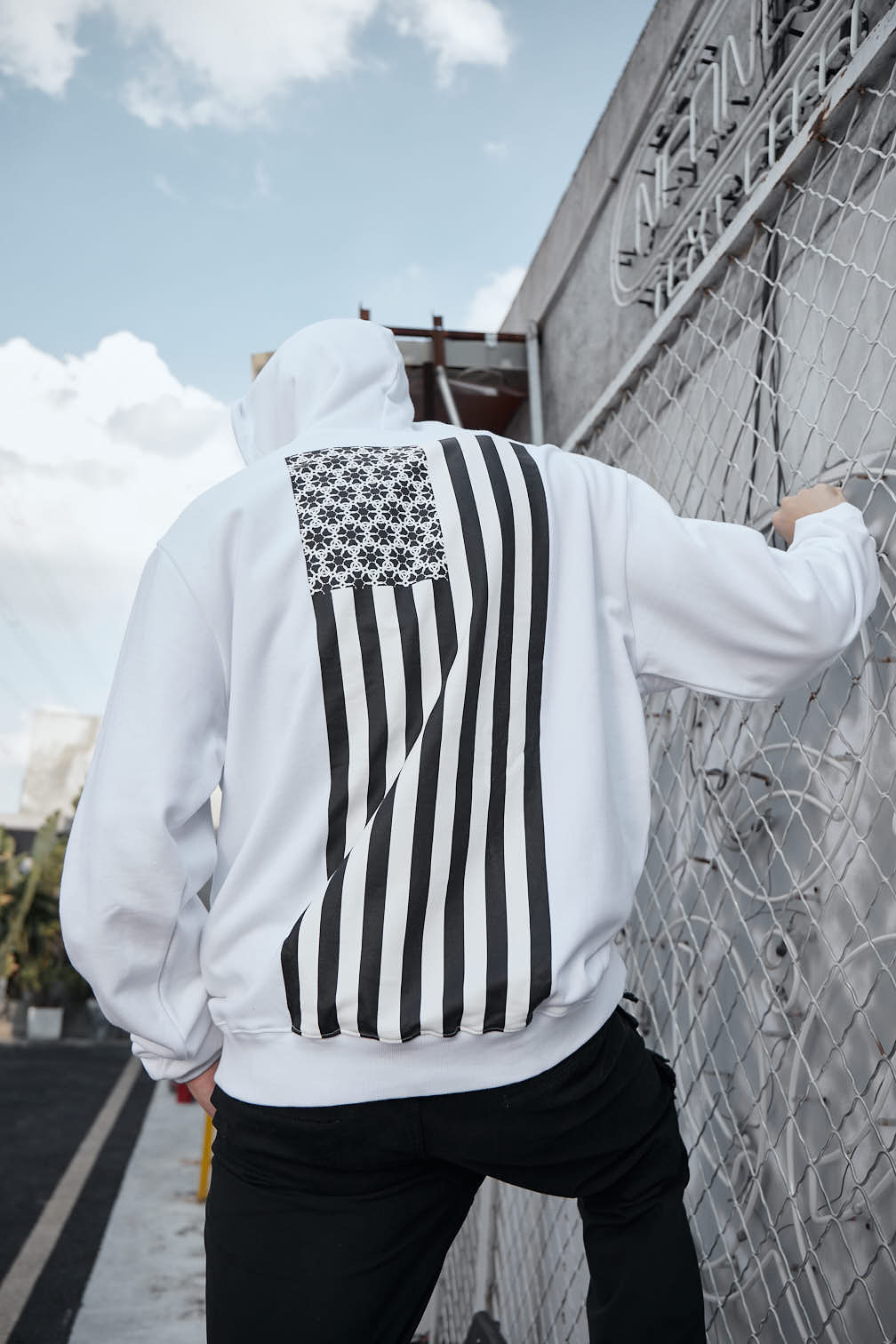 US Flag 01 Hoodie - White