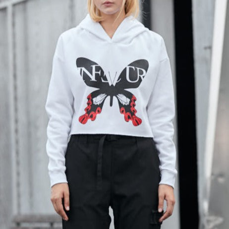 Papilio Maraho Cropped Hoodie - White
