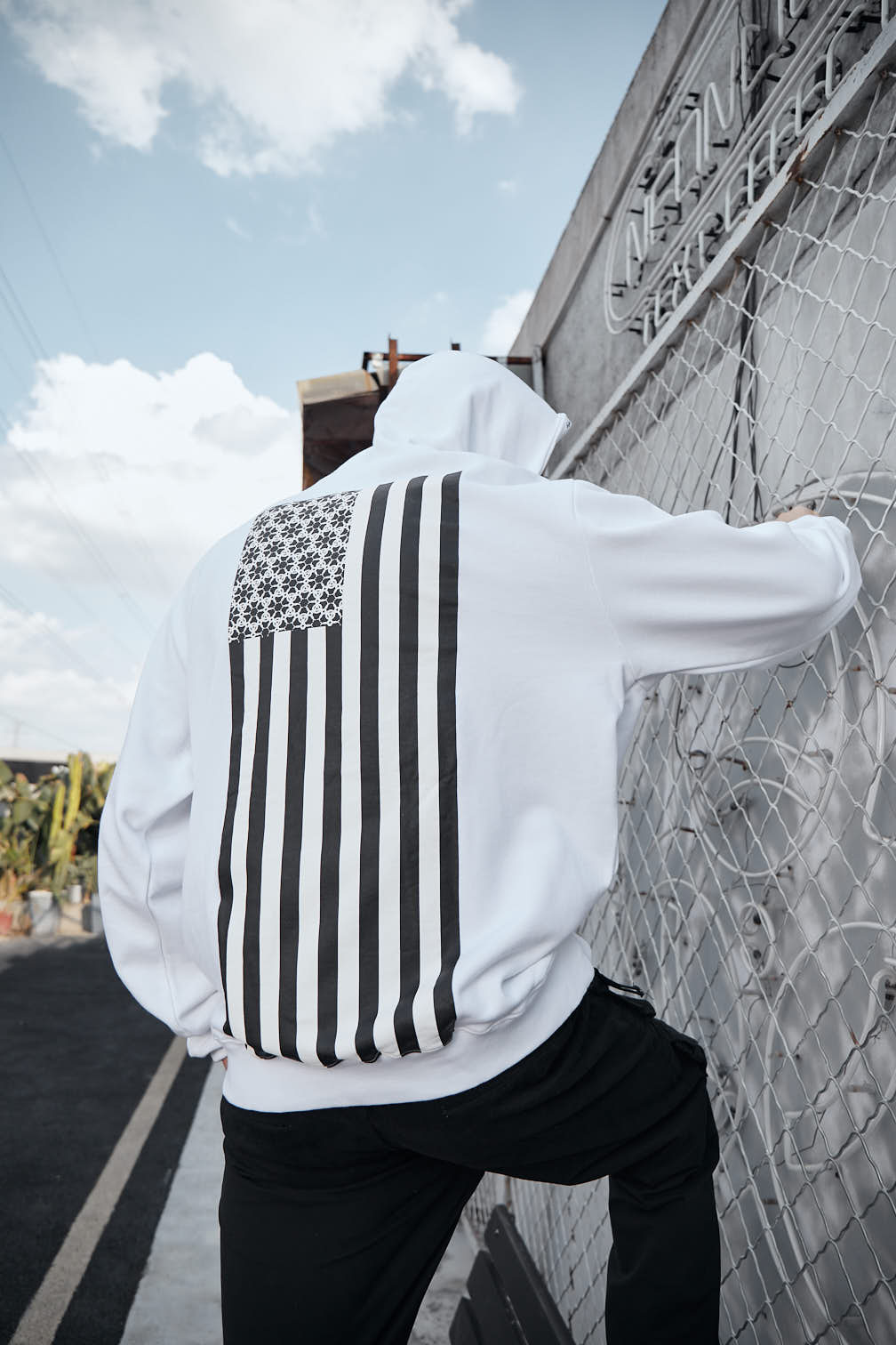 US Flag 01 Hoodie - White
